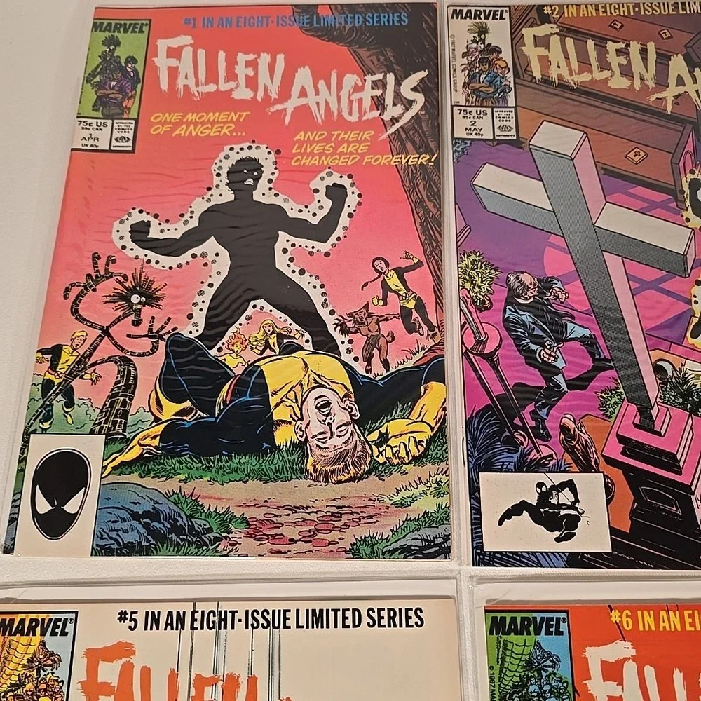 Marvel Fallen Angels Comic Lot #1-8 1987 Full Limited Series‎ X-Men Spinoff Book
